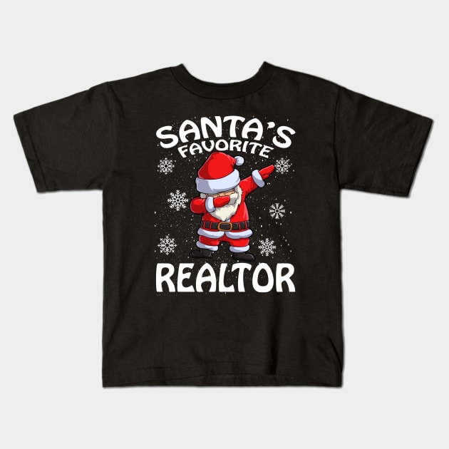 Santas Favorite Realtor Christmas Kids T-Shirt by intelus